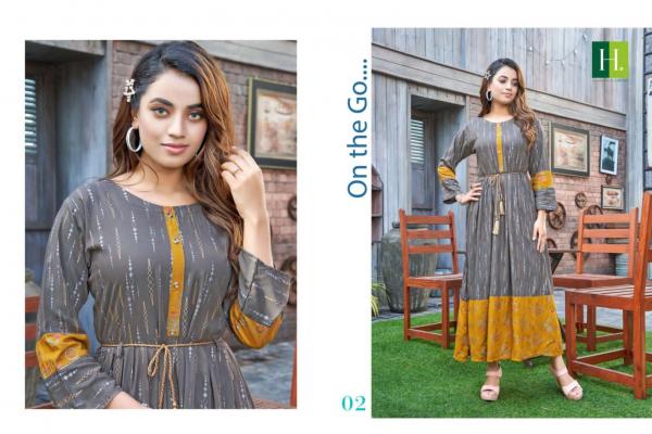  Hirwa Golden Ikkat Rayon Designer Exclusive Kurti Collection